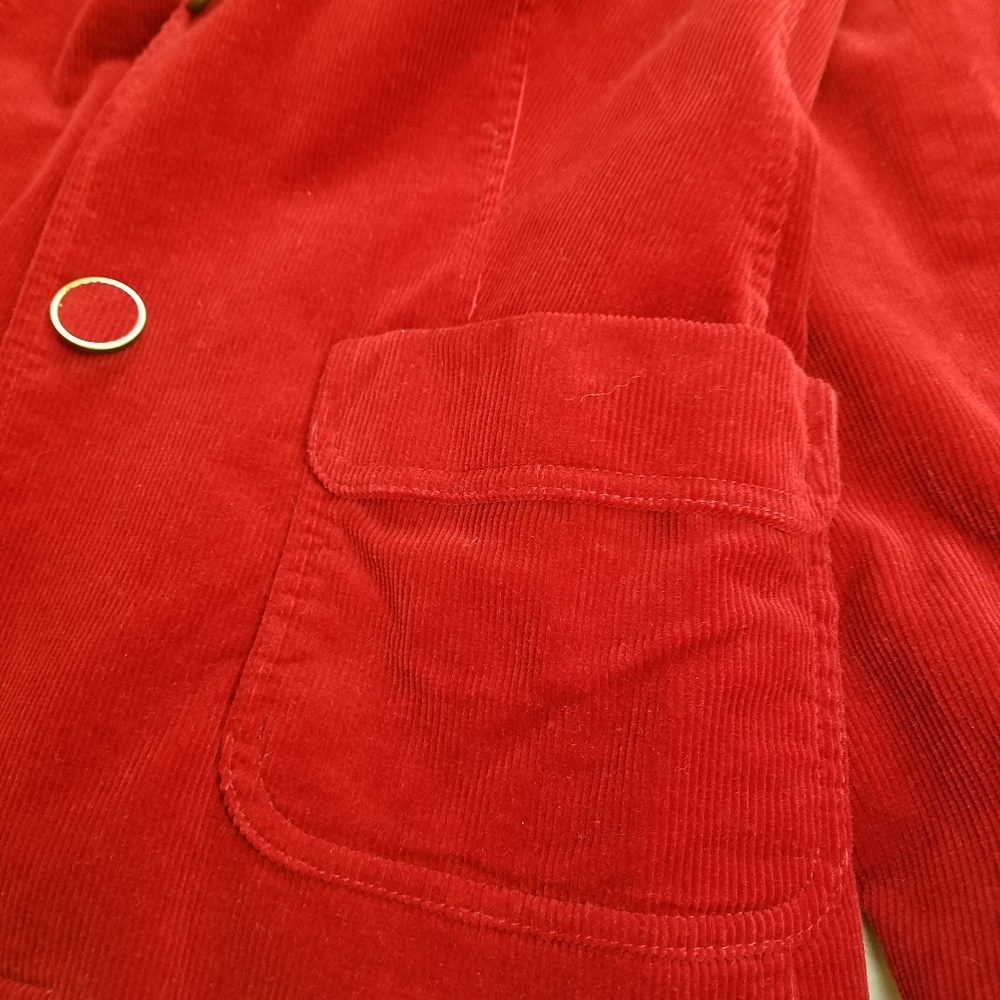 Talbots Red Corduroy Lined Button Up Blazer - image 4